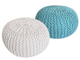 David - Pouf Sitzhocker SET 2 - coton recyclé - Ø 55 cm H 37 cm
